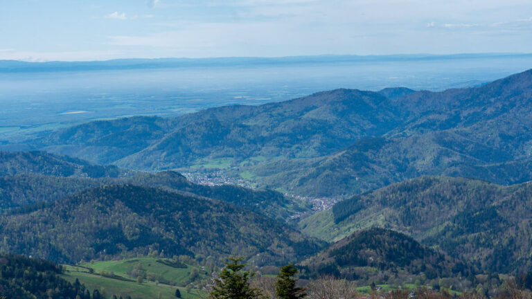 Blick von den Vogesen auf die Rheinebene