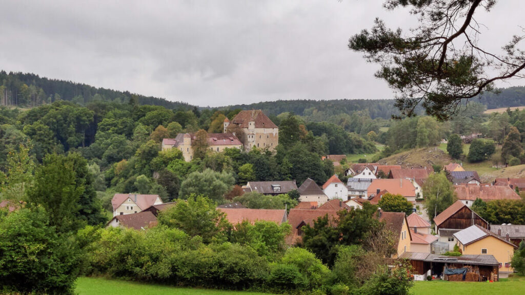 Naturpark Hirschwald Blick auf Burg