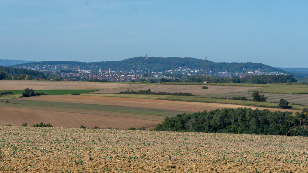Fernblick zurück auf Amberg