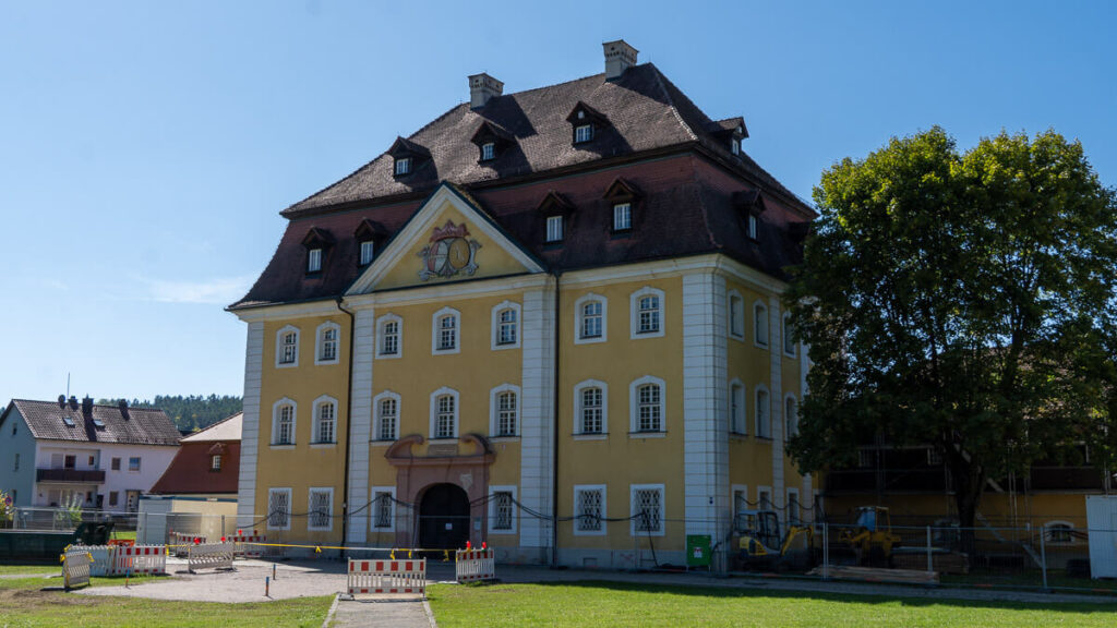 Blick auf den Bau des Schlosses Theuern